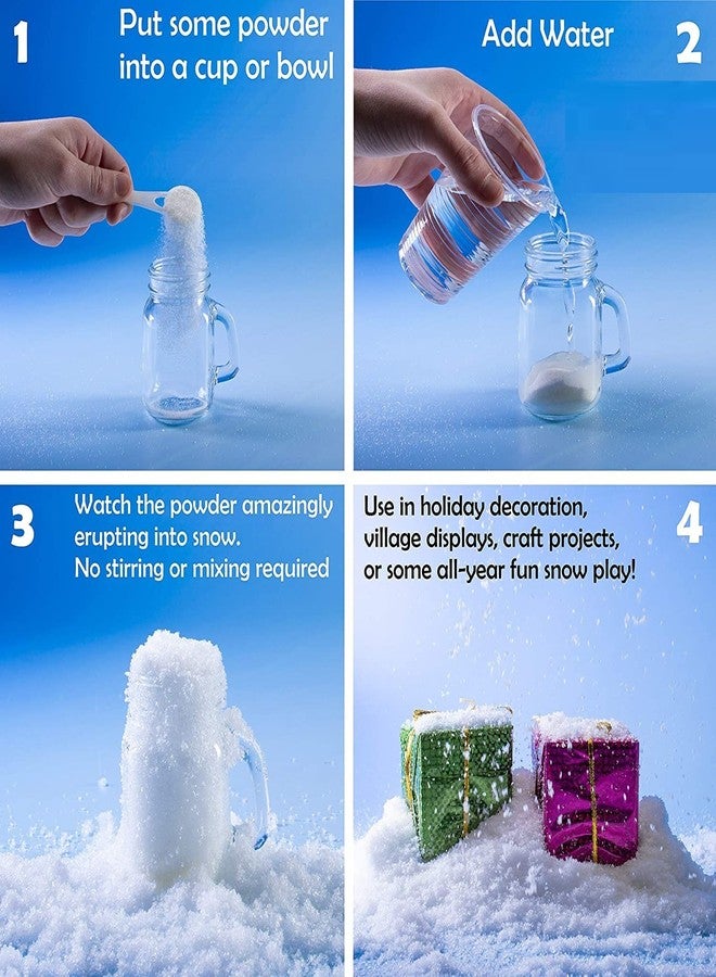SNEKI Fake Instant Ice Snow Making Powder Kit for Girls Boys Kids Perfect for Snow Theme Fun Playing Party School Projects Games Christmas Tree Decoration 50 gm | Pack of 1 Snow Powder with 3 Colors - Image 2